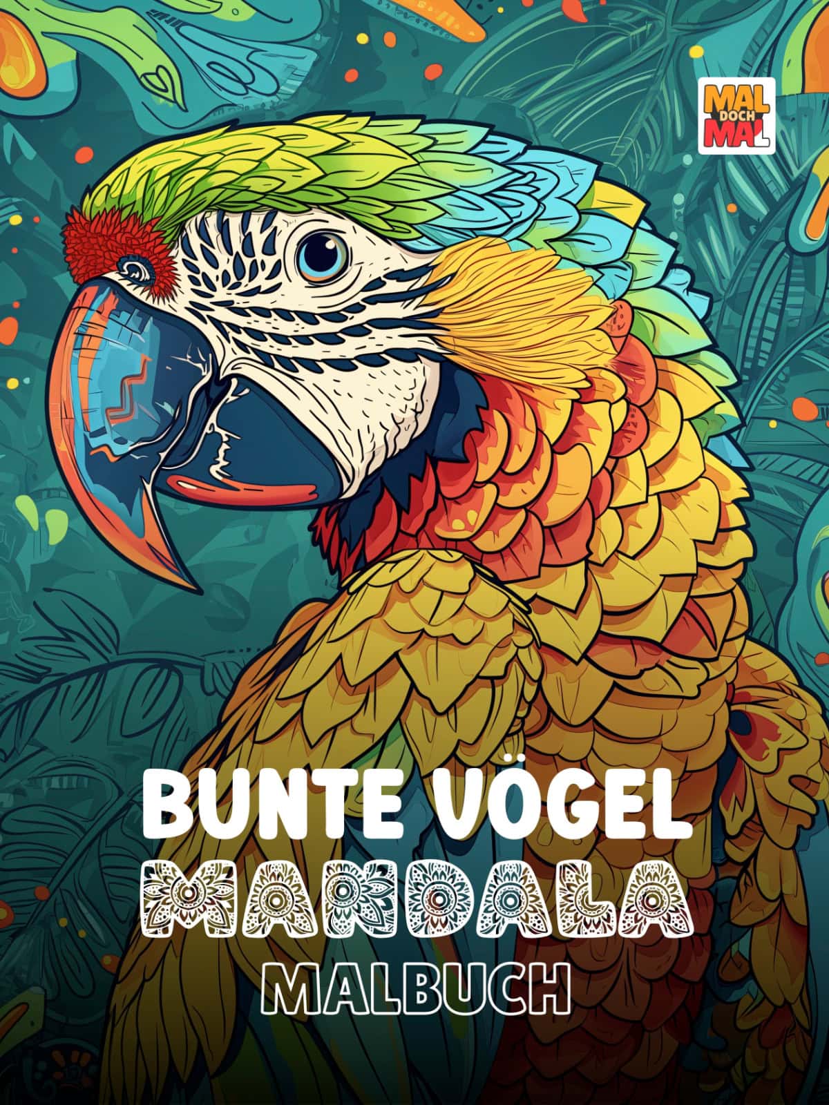 Cover Bunte Vögel Mandala Malbuch